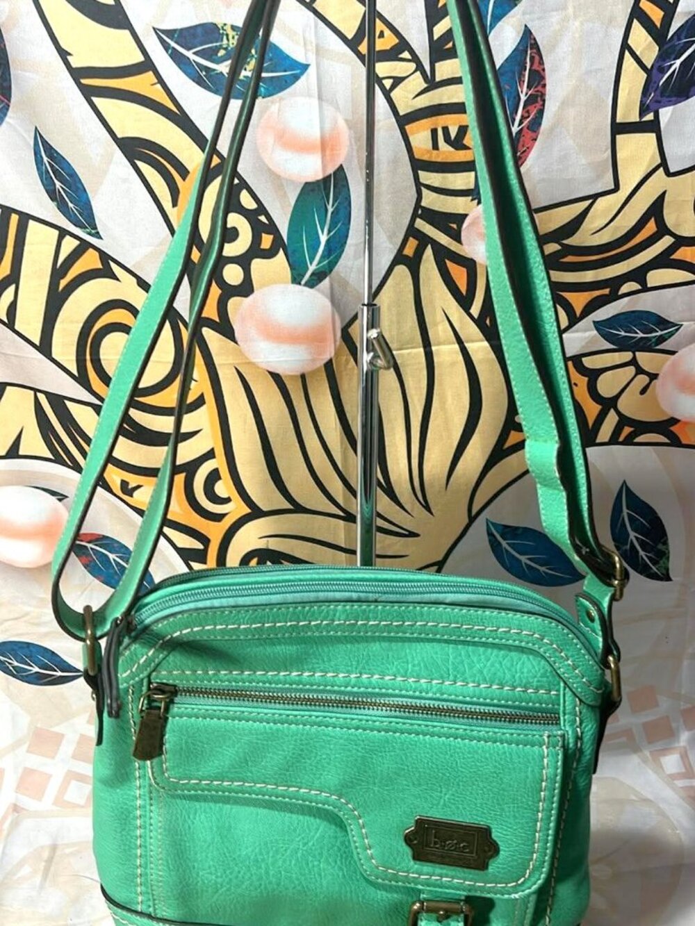 B..C Born Concept Green Vinyl Crossbody Bag